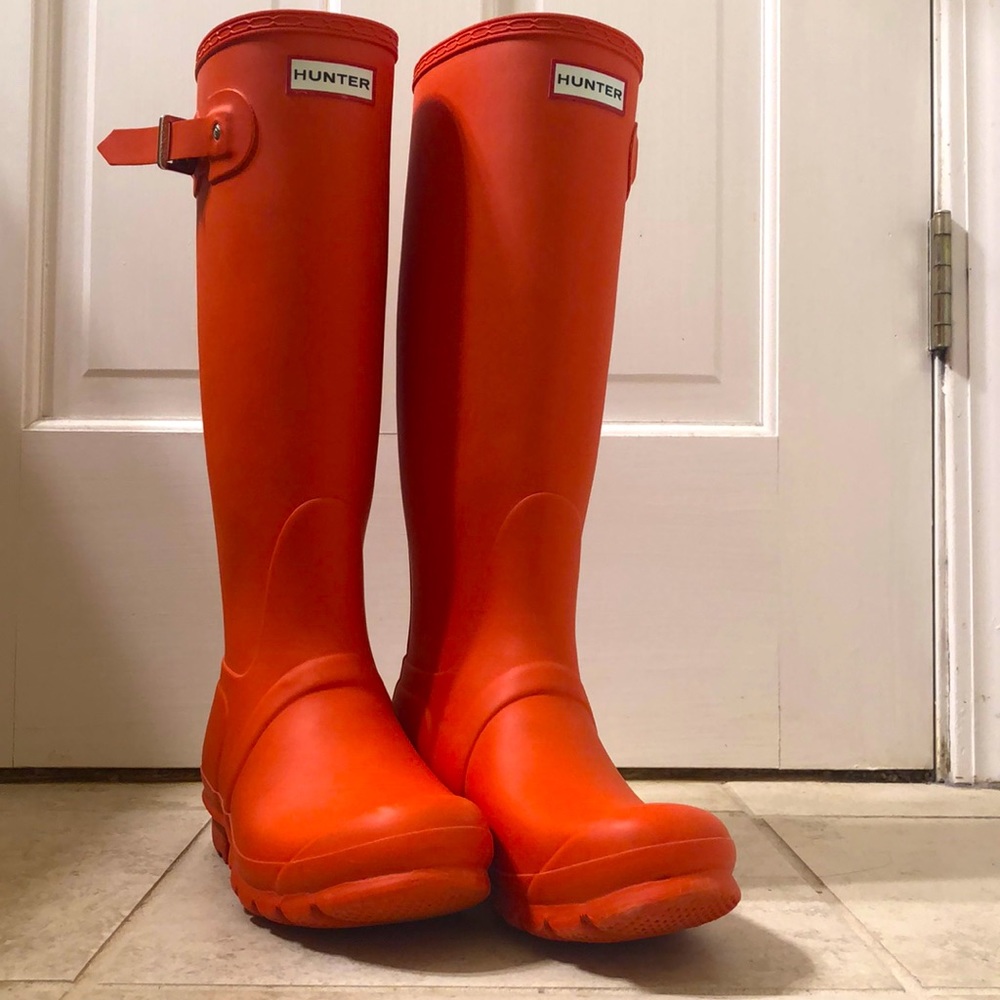 Orange Original Tall Hunter Rain Boots - 7